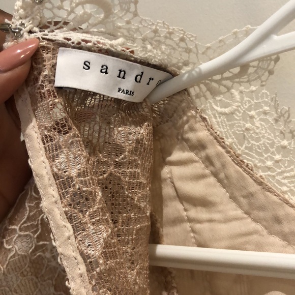 ✨SOLD✨ SANDRO Nude Peaches Lace Mini Dress - Picture 9 of 10